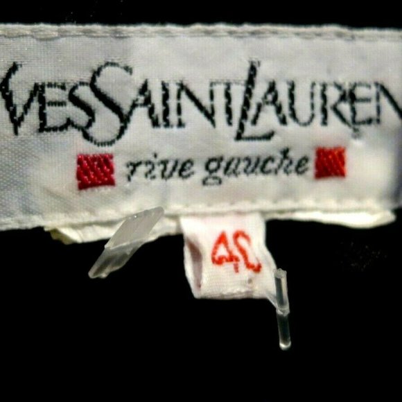 YSL Saint Laurent Rive Gauche Yellow Silk Sz S - Picture 6 of 15